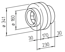 Helios Radial-Rohrventilator RRK 160, 230V einstufig (Kunststoffgehäuse) HE/RRK/160