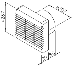 Helios HV 200/4 R, HELIOVENT Unterputz- wandeinbauentilator, 1-PH alpinweiß HE/HV/200/4/R