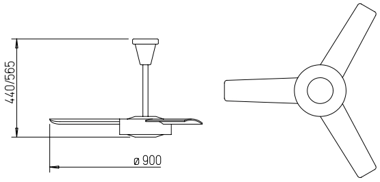 Helios Deckenventilator DVW 90