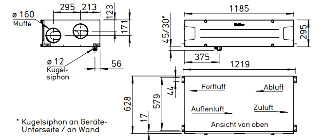 Helios Deckengerät KWL 340 D L