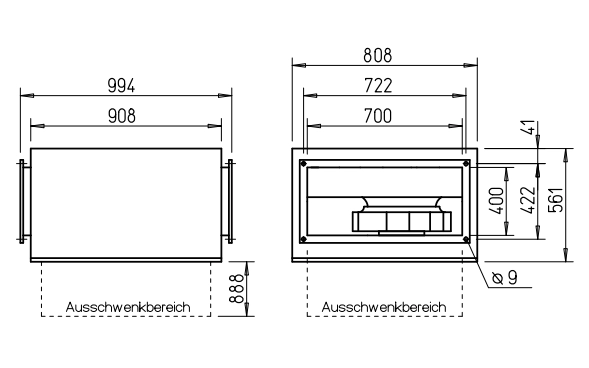 Helios Kanalventilator SILENT, SKRW EC 450/70/40