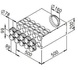Helios FlexPipe Verteilerkasten FRS-VK 10-75/160