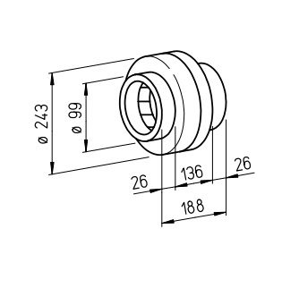 Helios Radial-Rohrventilator RR 100 A, 230V einstufig (Metallgehäuse) HE/RR/100/A